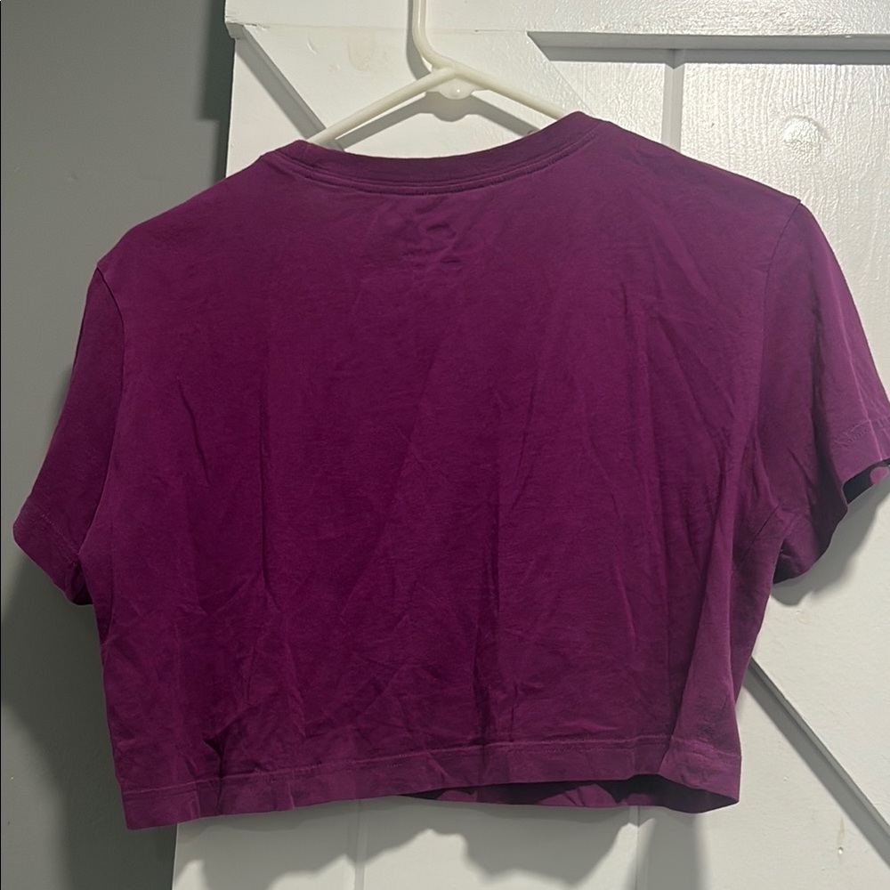 Nike Magenta Crop Top with White Logo - Picture 3 of 3